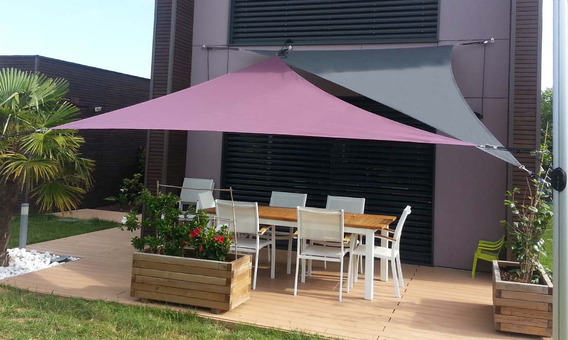 Voiles d'ombrage sur terrasse